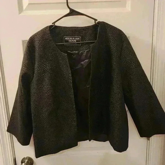 Nicolas Villalba Black Snakeskin Blazer Size L #Q386 - Picture 1 of 5